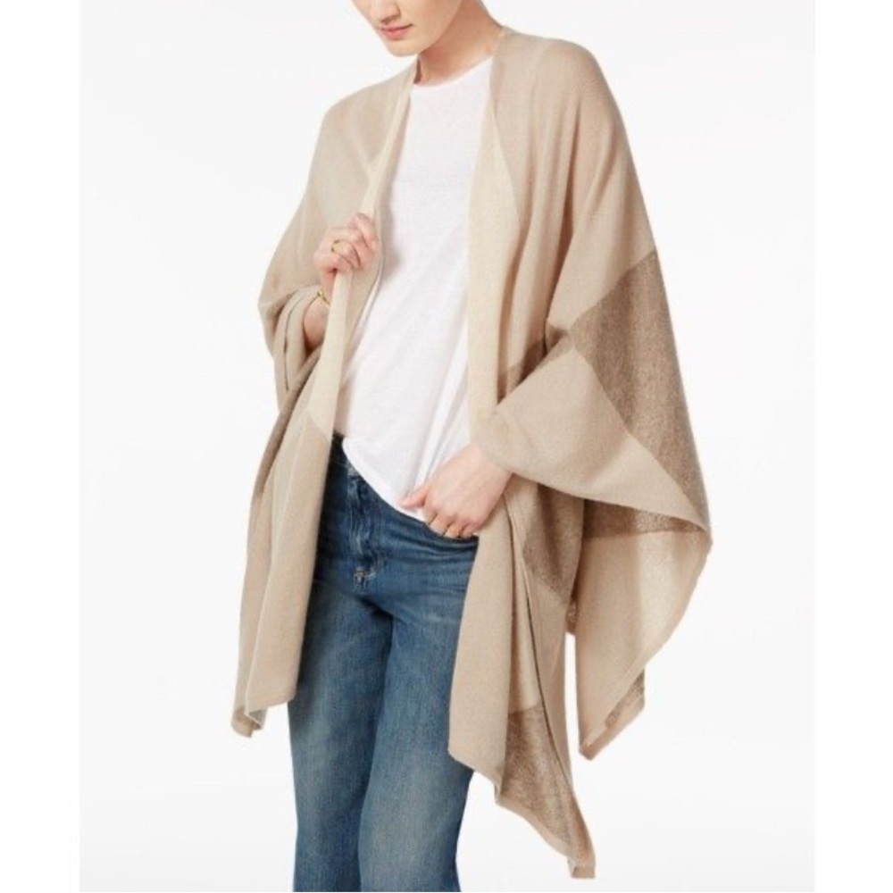 Charter Club pure Cashmere Luxury wrap shawl beige one size S M L XL super soft